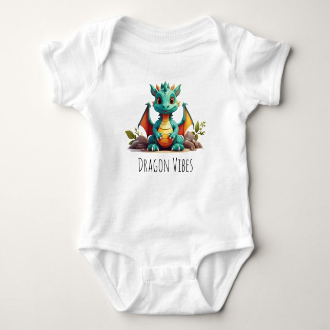 Body Para Bebé Cute Dragon Vibes Baby Dragon Bodysuit (Anverso)