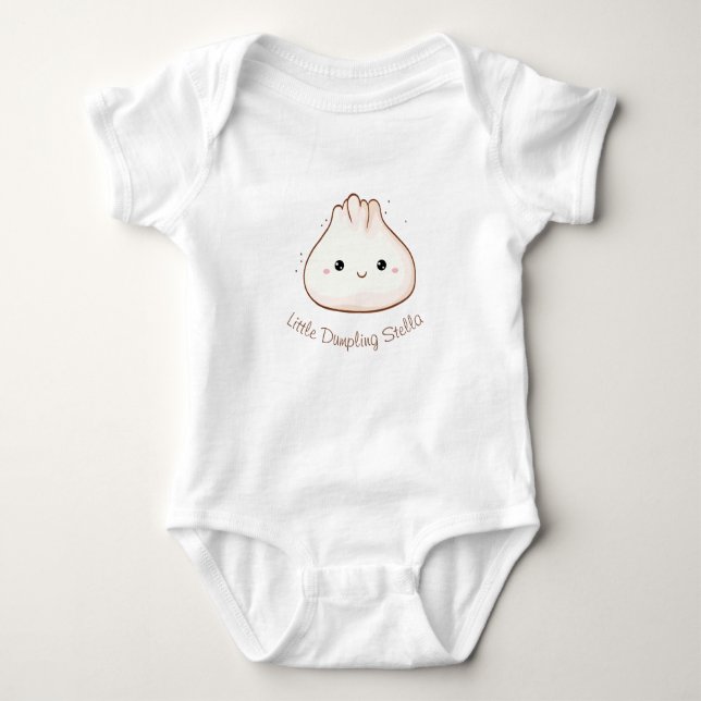 Body Para Bebé Cute Dumpling Script Personalized (Anverso)