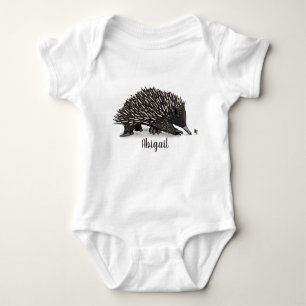 Body Para Bebé Cute echidna con ilustracion de personalizado de a