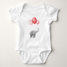 Cute elefante traje de bebé personalizado (rosa)