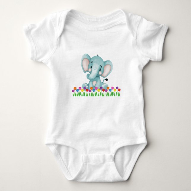 Body Para Bebé Cute Elephant Bodysuit (Anverso)