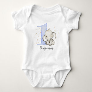 Body Para Bebé Cute Elephant Primer Cumpleaños Baby Bodysuit