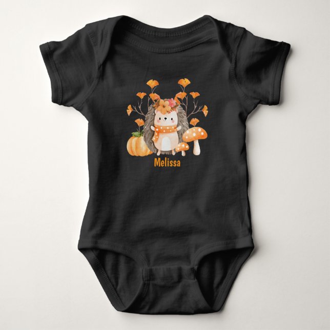 Body Para Bebé Cute Fall Hedgehog Baby Bodysuit (Anverso)