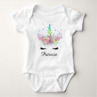 Cute Fantasy unicorn añada el nombre de baby bodys