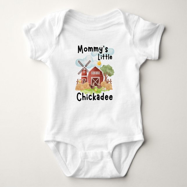 Body Para Bebé Cute Farm Hens & Chicks Baby Bodysuit (Anverso)