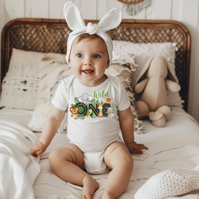 Body Para Bebé Cute Fiera Salvaje Cumpleaños Uno Animales de la J (Subido por el creador)