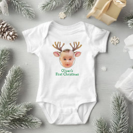 Body Para Bebé Cute First Christmas Baby Reindeer