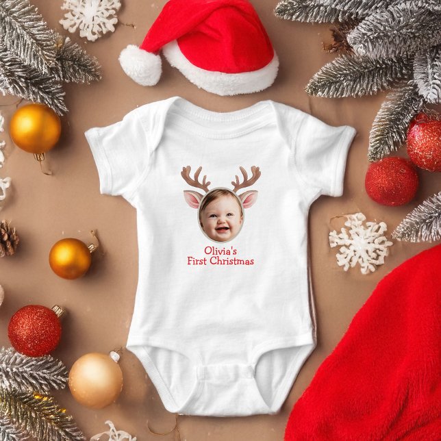 Body Para Bebé Cute First Christmas Baby Reindeer (Subido por el creador)