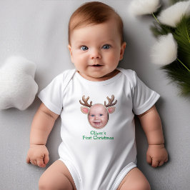 Body Para Bebé Cute First Christmas Baby Reindeer