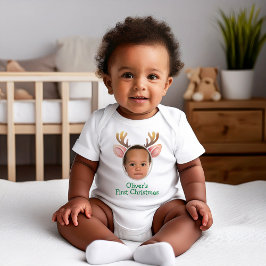 Body Para Bebé Cute First Christmas Baby Reindeer