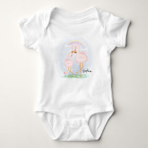 Body Para Bebé Cute Flamingos