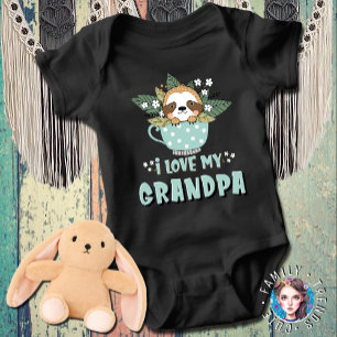 Body Para Bebé Cute Floral Kawaii Raccoon Amo Mi Abuelo