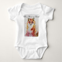Cute Fox Primer Naranja de cumpleaños Foxes Waterc