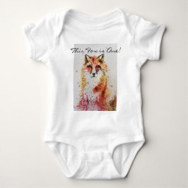 Body Para Bebé Cute Fox Primer Naranja de cumpleaños Foxes Waterc