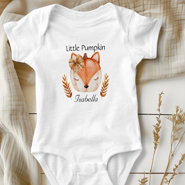 Body Para Bebé Cute Fox Pumpkin Baby Bodysuit (Cute Pumpkin Fox Baby Bodysuit)