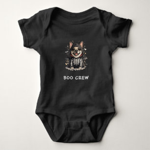 Body Para Bebé Cute French Bulldog Halloween Esqueleto Boo Crew