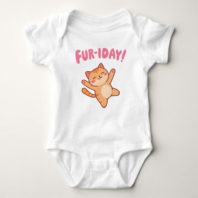 Body Para Bebé Cute Fun Cat Fur-iday (Anverso)