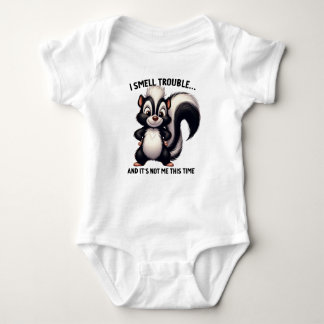 BODY PARA BEBÉ CUTE FUNNY BLACK AND WHITE SKUNK SAYING