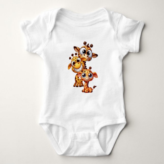 Body Para Bebé Cute Funny Giraffe (Anverso)