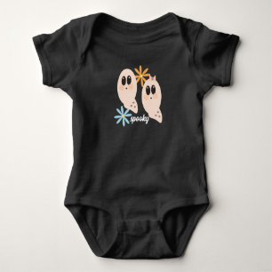 Body Para Bebé Cute Ghost Ghoul Retro Groovy Floral