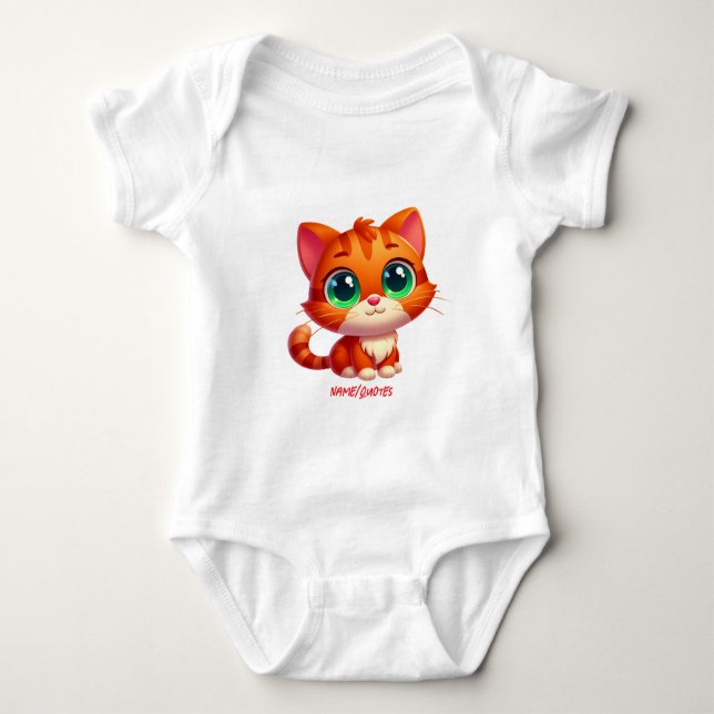 Body Para Bebé Cute Ginger Tabby Kitten Cartoon (Anverso)