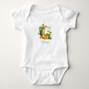 Body Para Bebé Cute Giraffe Alphabet Letter G Floral Baby