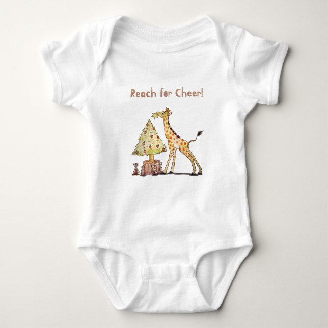 Body Para Bebé  Cute Giraffe Christmas – Hand-Drawn Art (Anverso)