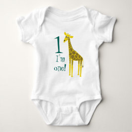 Body Para Bebé Cute Giraffe Primer cumpleaños