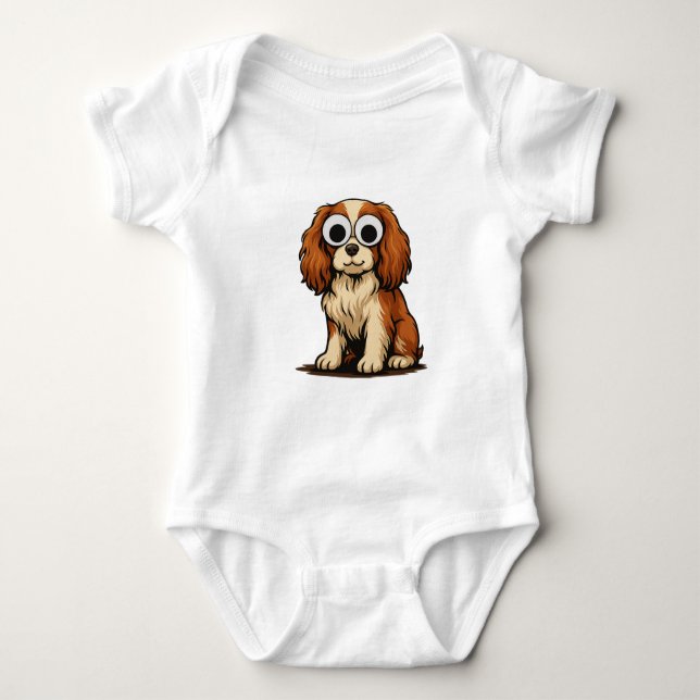 Body Para Bebé Cute Googly-Eye Puppy Illustration (Anverso)