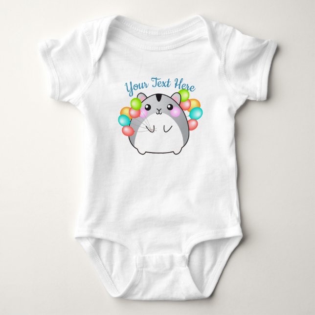 Body Para Bebé Cute Gray Kawaii Hamster (Anverso)