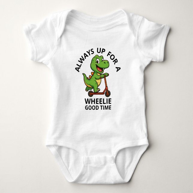 Body Para Bebé Cute Green Dinosaur  (Anverso)