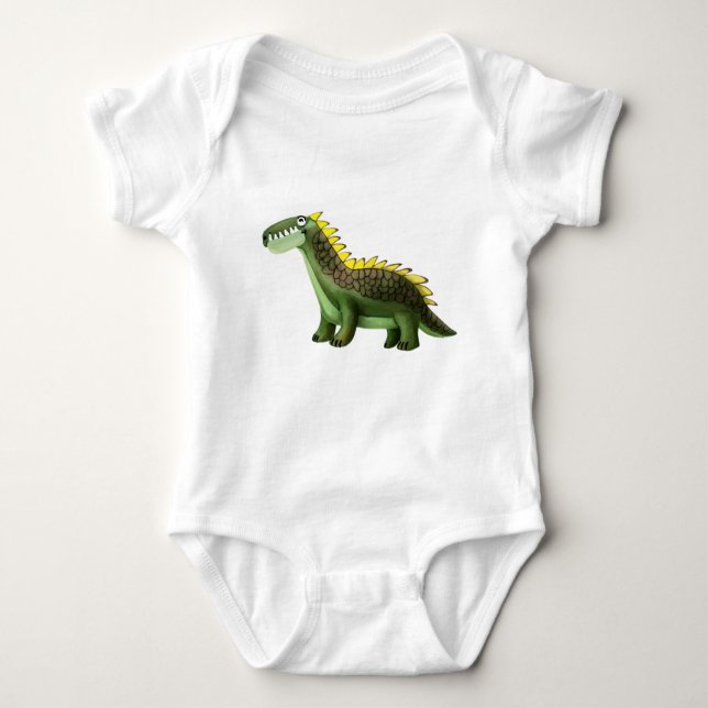 Body Para Bebé Cute Green Dinosaur Baby Bodysuit - Adorable Dino  (Anverso)