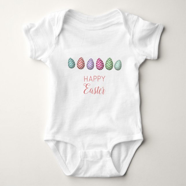 Body Para Bebé Cute Happy Easter Egel Pastel Colores (Anverso)