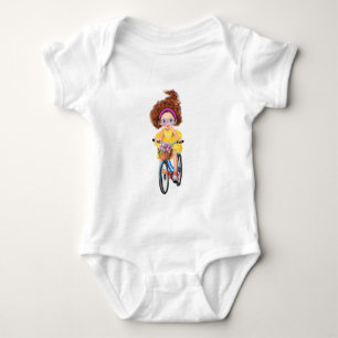 Body Para Bebé Cute Happy Girl On A Bike Baby Bodysuit