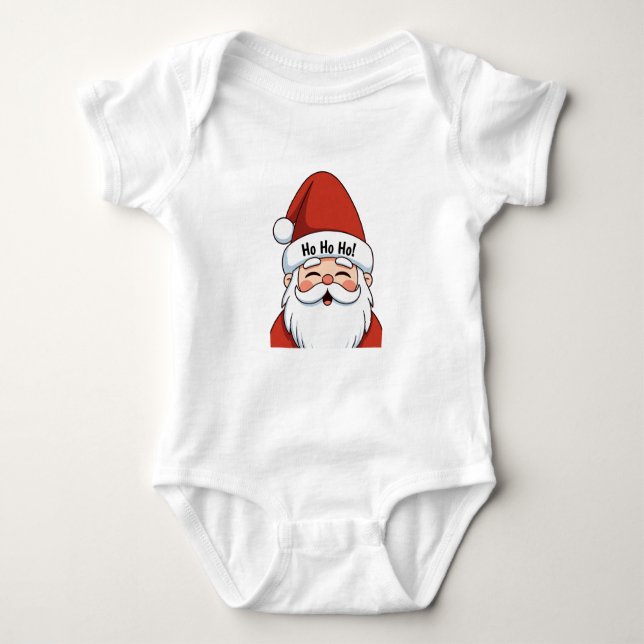 Body Para Bebé Cute Ho Ho Ho Santa Holiday Illustration (Anverso)