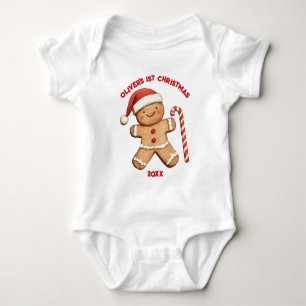 Body Para Bebé Cute Hombre de Jengibre Bebé Primer 1er Navidad