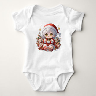 Body Para Bebé Cute Kawaii Chibi Anime Girl Santa Christmas Holid