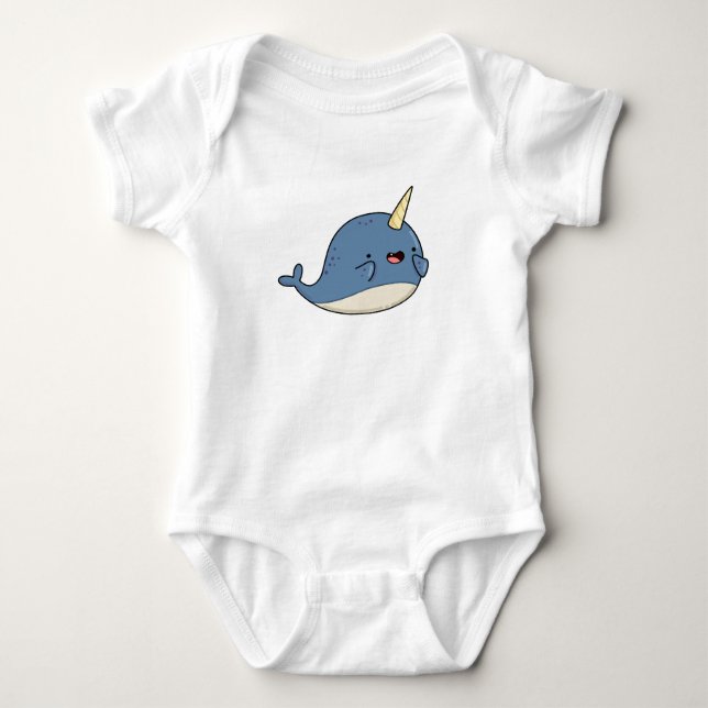 Body Para Bebé Cute Kawaii Narwhal (Anverso)