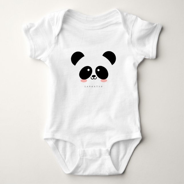 Body Para Bebé Cute Kawaii Panda| Agregar su nombre (Anverso)