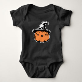 Body Para Bebé Cute Kawaii Pumpkin Wearing Witch Hat Halloween