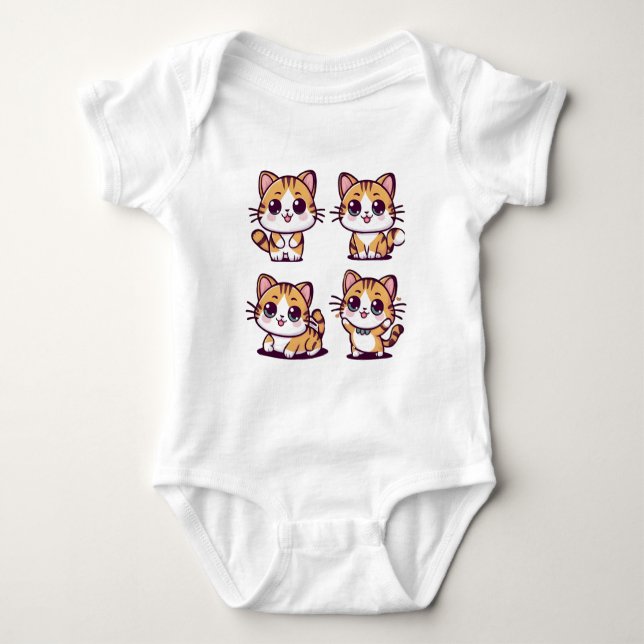 Body Para Bebé Cute Kawaii se posa (Anverso)