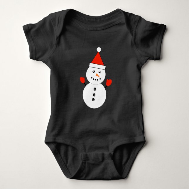 Body Para Bebé Cute Kawaii Snowman (Anverso)