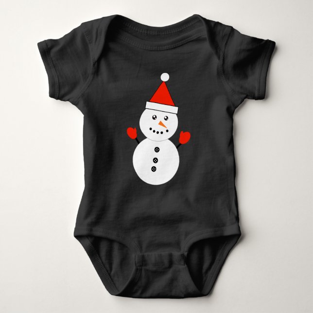 Body Para Bebé Cute Kawaii Snowman Cami (Anverso)