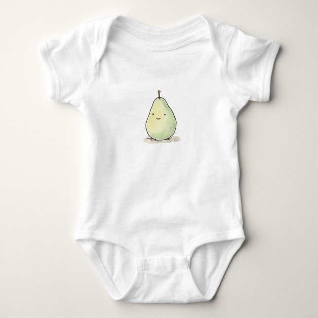 Body Para Bebé Cute Kawaii Watercolor Pear (Anverso)