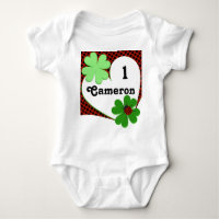 Cute Lady Bug & Clover Leaf primer cumpleaños cuer