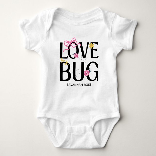 Body Para Bebé Cute Ladybug Pink Girl Baby Shower (Anverso)