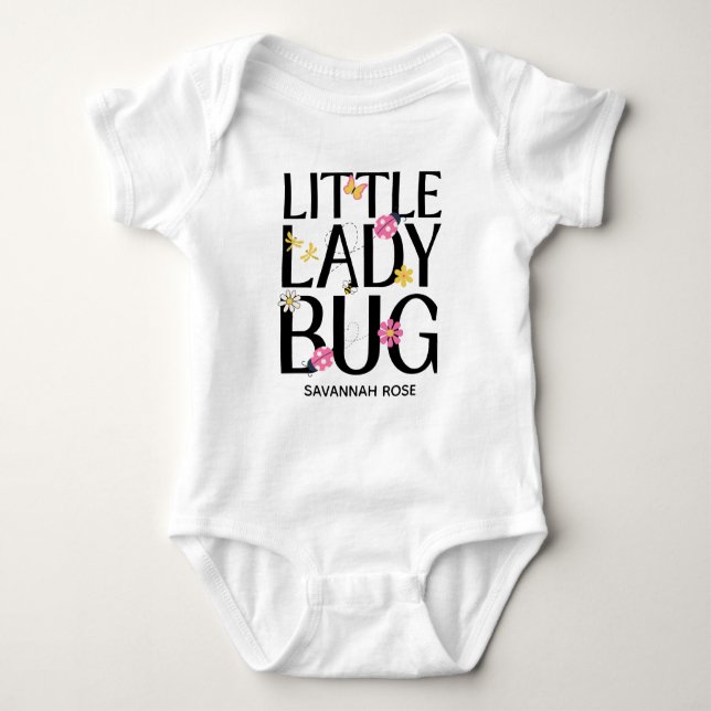 Body Para Bebé Cute Ladybug Pink Girl Baby Shower (Anverso)
