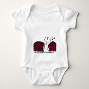 Body Para Bebé Cute Ladybugs Y Mistletoe