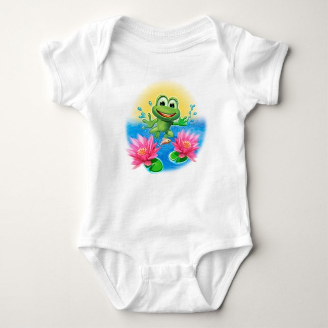 Body Para Bebé Cute Leapfrog bodysuit personalizado de cumpleaños (Anverso)