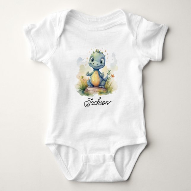 Body Para Bebé Cute Little Baby Dinosaur (Anverso)